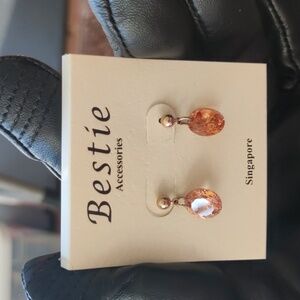 Singapore brand new Bestie crystal yellow fine earing for women drop